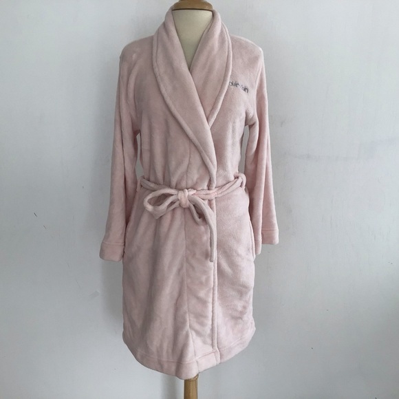 CALVIN KLEIN Pink Plush Blush Robe Size XS - Picture 1 of 7